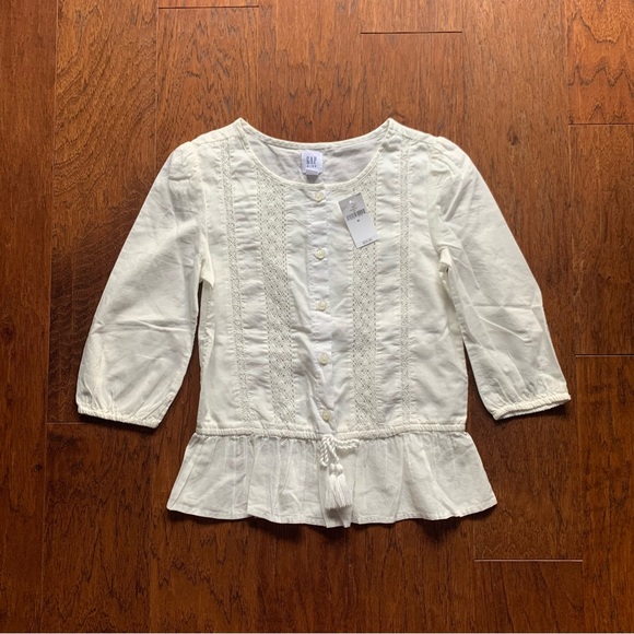 GAP Other - Gap Kids White Embroidered Tassel Blouse | Girls Medium 10/12